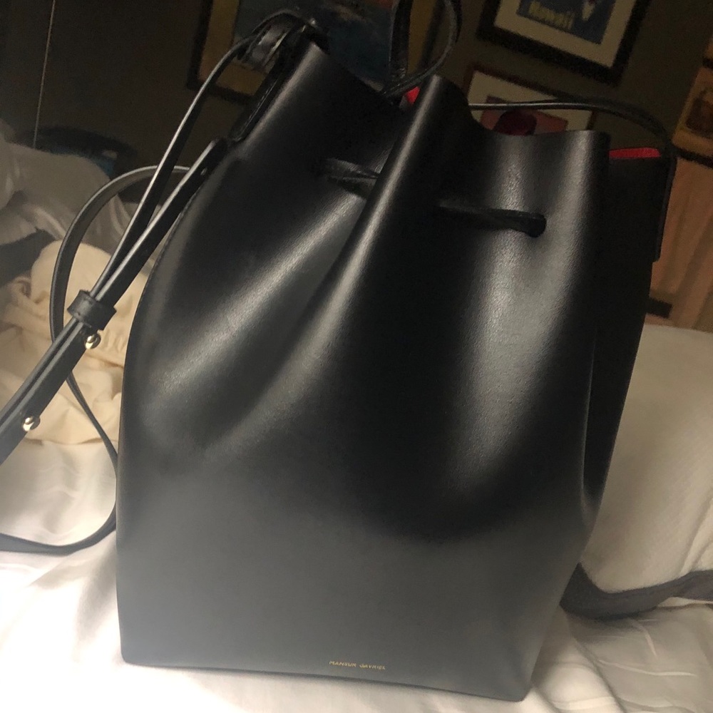 MANSUR GAVRIEL Large Black + Red Bucket Bag $999 - Picture 4 of 11
